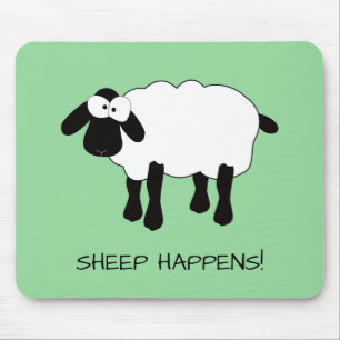 Tapis De Souris Moutons Whimsical "Sheep Happy" Souris Pad