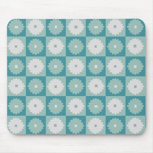 Tapis De Souris Moyenne Siècle Fleur géométrique moderne Mousepad (Devant)