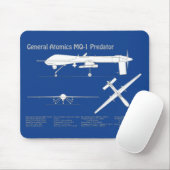 Tapis De Souris MQ-1 Predator UAV- Plan d'avion ABD (Avec souris)