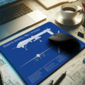 Tapis De Souris MQ-1 Predator UAV- Plan d'avion ABD