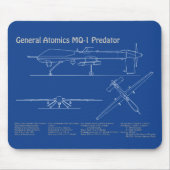 Tapis De Souris MQ-1 Predator UAV- Plan d'avion AD (Devant)