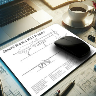 Tapis De Souris MQ-1 Predator UAV- Plan d'avion BD