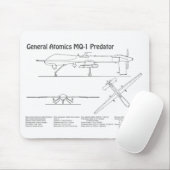 Tapis De Souris MQ-1 Predator UAV- Plan d'avion BD (Avec souris)