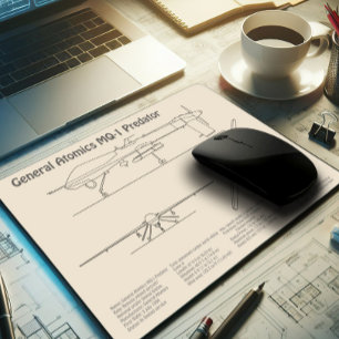 Tapis De Souris MQ-1 Predator UAV- Plan directeur de l'avion SD