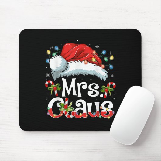 Tapis De Souris Mr And Mrs Claus Couples Matching Christmas Pajama (Avec souris)