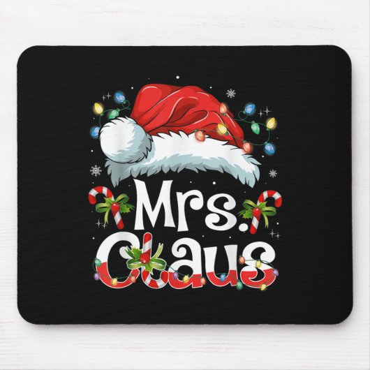 Tapis De Souris Mr And Mrs Claus Couples Matching Christmas Pajama (Devant)
