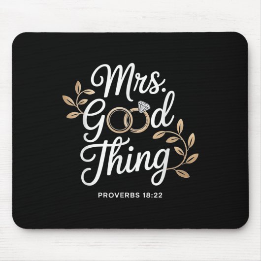 Tapis De Souris Mrs Good Thing Christian Proverbs Christian Couple (Devant)