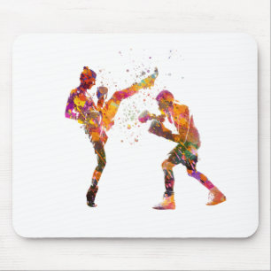 Tapis De Souris Muay thai en aquarelle