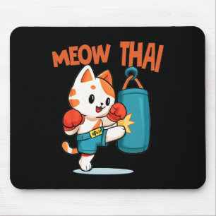 Tapis De Souris Muay Thai Funny Amoureux des chats Thai Boxing Tha