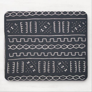 Tapis De Souris Mudcloth noir et blanc Mousepad