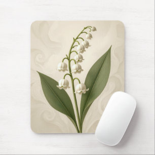 Tapis De Souris Muguet sur fond abstrait neutre