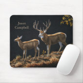 Tapis De Souris Mule Deer Buck & Doe (Avec souris)