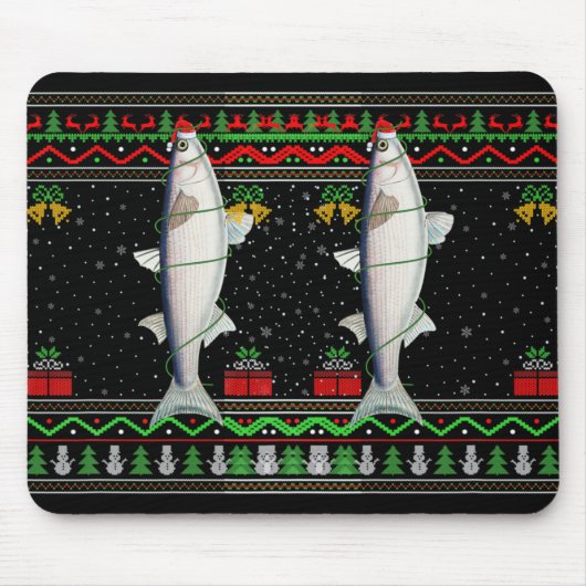 Tapis De Souris Mullet Fish Lover Matching Ugly Mullet Christmas T (Devant)