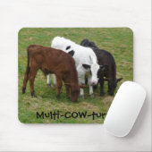 Tapis De Souris MULTI-VACHE-tural. Bétail multiculturels (Avec souris)