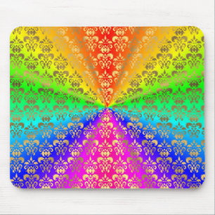 Tapis De Souris Multicolored rainbow colored damask