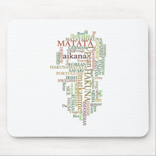 Tapis De Souris Multilingue Hakuna Matata Art de Nuage de Mots Mon