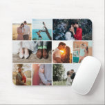 Tapis De Souris Multiple snapshots engage couple photos collage<br><div class="desc">Feature a collection of engagement or relationship photos; open full editor to change the grid thickness and color (background)</div>