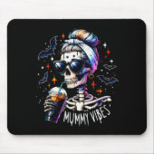 Tapis De Souris Mummy Vibes Skeleton Coffee Mom Soky Season Hallow (Devant)