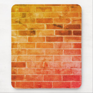 Tapis De Souris Mur de briques en orange et jaune