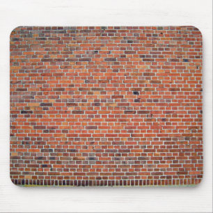Tapis De Souris Mur de briques rouge et noir avec le mortier blanc
