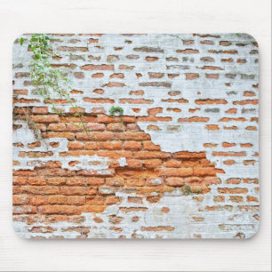 Tapis De Souris mur de briques rouges avec peinture blanche