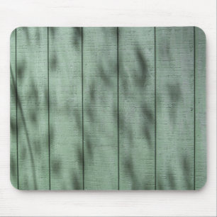 Tapis De Souris Mur en bois vert rustique avec les ombres