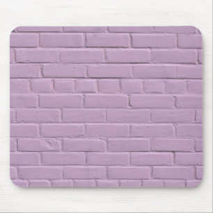 Tapis De Souris Mur en briques violettes pastel doux