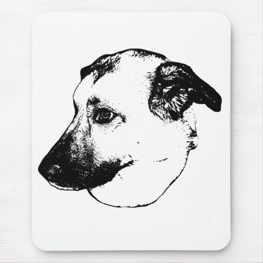 Tapis De Souris Muse de bureau, contour gras (Devant)