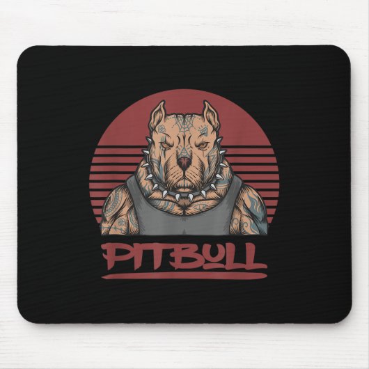 Tapis De Souris Museau Pitbull Chien Agressif À L'Aspect Pit Bull (Devant)