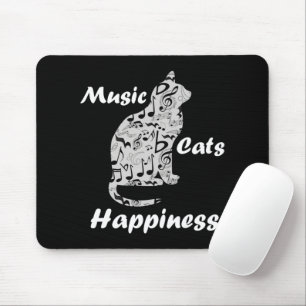 Tapis De Souris Music Cats Happiness - Citation de l'amant musicie