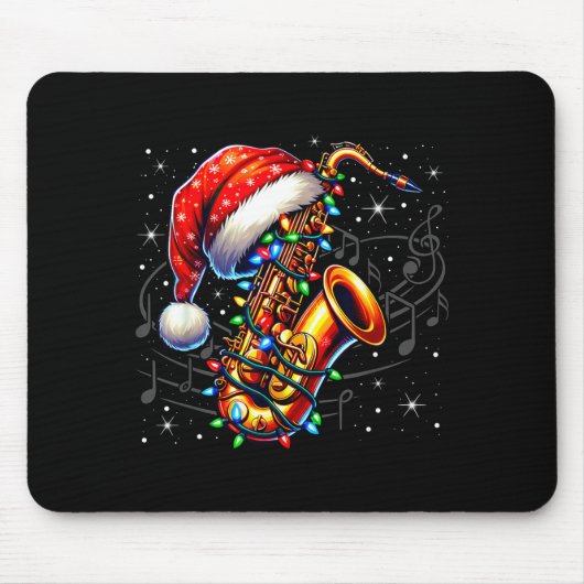 Tapis De Souris Music Notes Treble Clef Christmas Saxophone Jazz M (Devant)