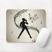 Tapis de souris musical doré pour danse jazz (Avec souris)