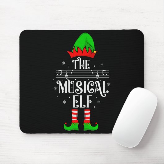 Tapis De Souris Musical Elf Xmas Christmas Matching Family Elf Squ (Avec souris)