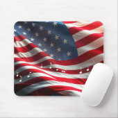 Tapis De Souris Musical Notes Floating On an American Flag (Avec souris)