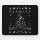 Tapis De Souris Musical Notes Tree Christmas Ugly Sweater Xmas  (Devant)