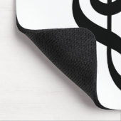 Tapis De Souris Musicien Coeur de musique - Treble Bass Clef (Coin)