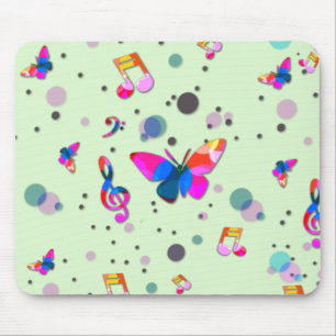 Tapis De Souris Musique de danse des couleurs sur le vert