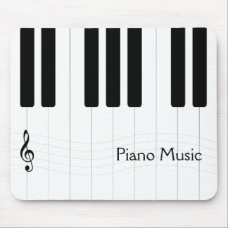 Tapis De Souris Musique de piano noire et blanche
