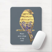 Tapis De Souris Musique donne mes ailes musicales Note Bird (Avec souris)