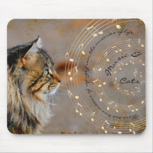 Tapis De Souris Musique et chats Mousepad