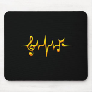 Tapis De Souris Musique Notes d'impulsions Clé Fréquence Wave Soun