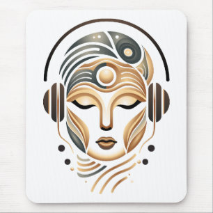 Tapis De Souris Musique zen minimaliste Déesse géométrique abstrai