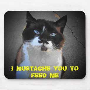 TAPIS DE SOURIS MUSTACHE YOU CAT EST FAIM