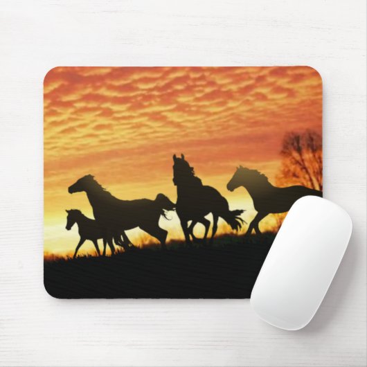Tapis De Souris Mustangs sauvages (Avec souris)
