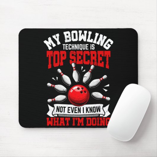 Tapis De Souris My Bowling Technique Funny Bowling Bowler Men Wome (Avec souris)