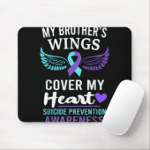 Tapis De Souris My Brothers Wings Cover Heart Suicide Awareness R (Avec souris)