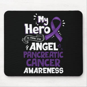 Tapis De Souris My Hero Is Now My Angel Pancreatic Cancer Awarenes
