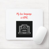 Tapis De Souris My Love Language est HTML (Avec souris)