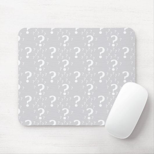 Tapis De Souris Mystère point de question énigme puzzle gris clair (Avec souris)