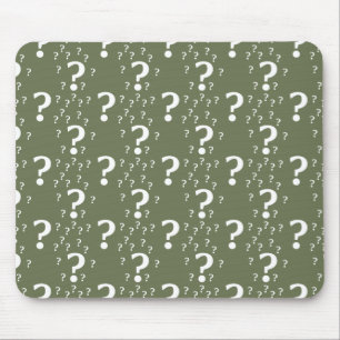 Tapis De Souris Mystère question marque énigme puzzle vert olive